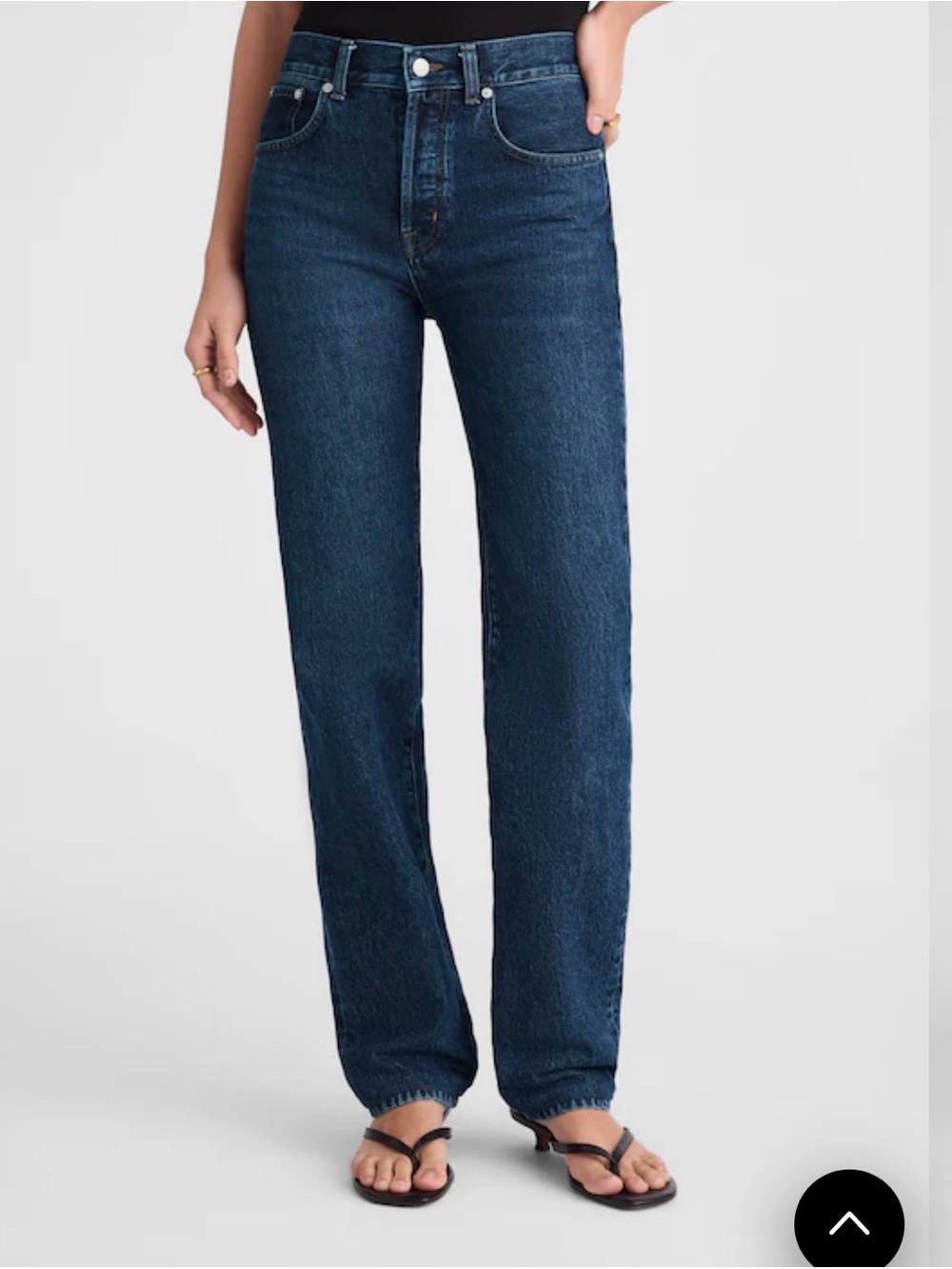 Madewell- NWT,The Petite Longline Straight Jean, Mckinney Wash - Rigid, Size 28P